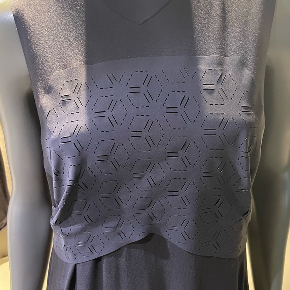 Y-3 Blue Long Sleeve Mock Neck Gown - Picture 5 of 8